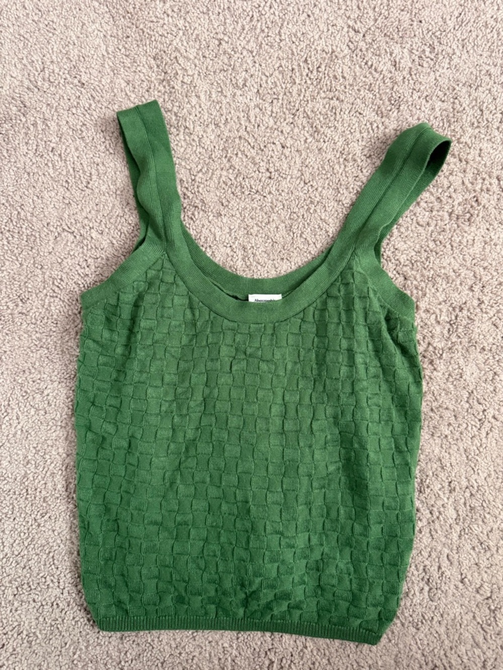 Abercrombie and Fitch Green Textured Knit Tank Top - Women